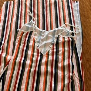 Multi colored stripe maxi dress - deep opening in front